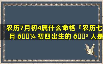 农历7月初4属什么命格「农历七月 🌼 初四出生的 🐺 人是什么星座」